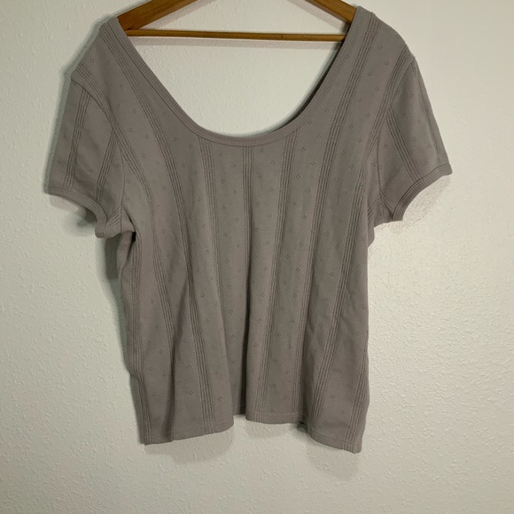 NWT Madewell Pointelle Ribbed Scoop Neck T-Shirt - Picture 6 of 6